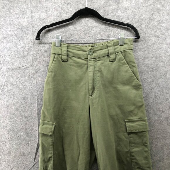 Urban Outfitters BDG Baggy Cargo Jogger Pants Womens S High Waisted Green Twill - Picture 3 of 10